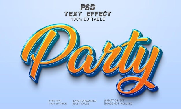 3D-Texteffekt-Party-PSD-Datei