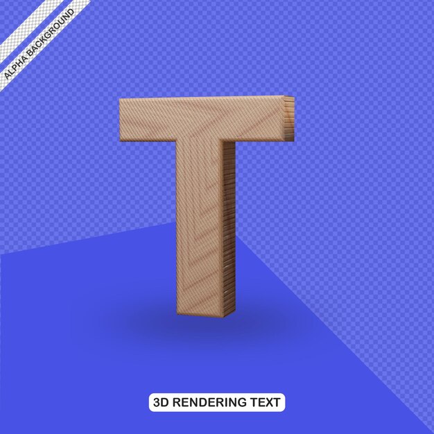 PSD 3d-texteffekt t-buchstabe rendern