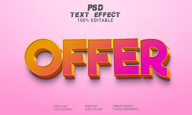 3d-texteffektangebot psd-datei