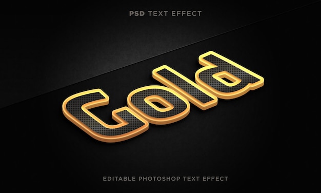 PSD 3d-texteffektvorlage aus gold