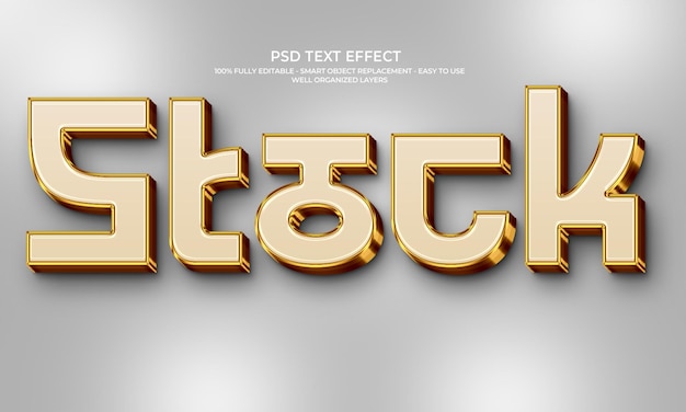 3D textový efekt zlata