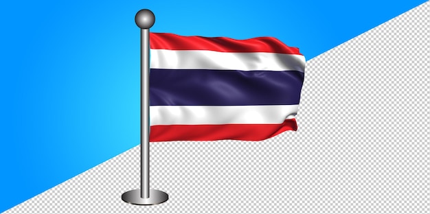 3d-thailand-flagge-symbol - abzeichen png - transparenter hintergrund