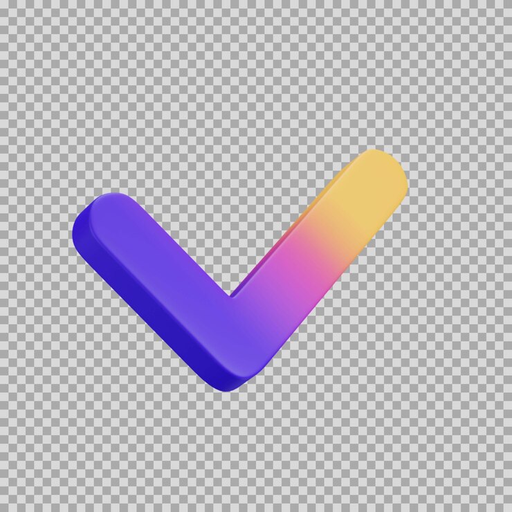 PSD 3d tick dynamic gradient icon