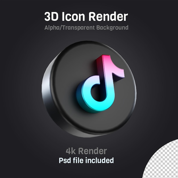 PSD 3d-tiktok-symbol isoliert