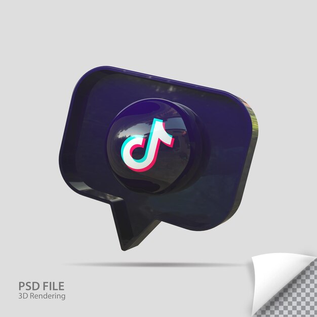 3D-Tiktok-Symbol rendern kreativ