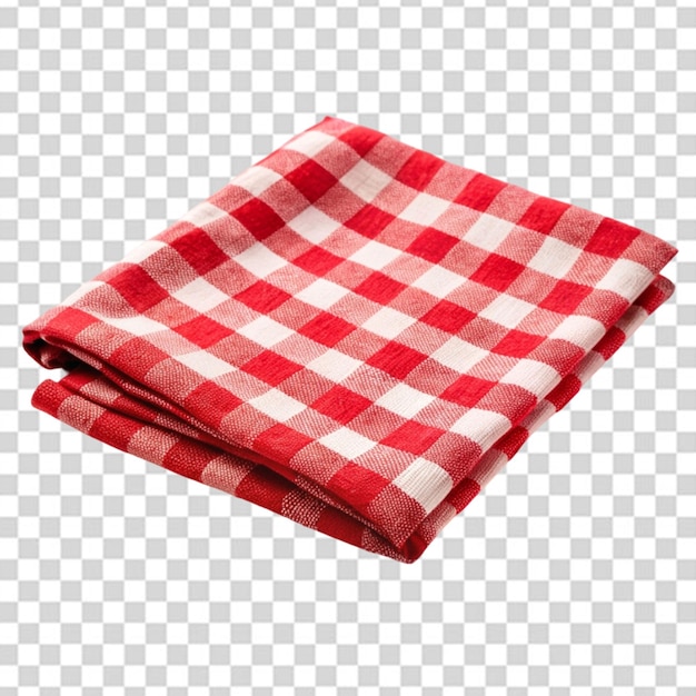 PSD 3d toalha de cozinha pano top view vetor isolado toalha de mesa vermelha guardanapo para piquenique com gingham plaid