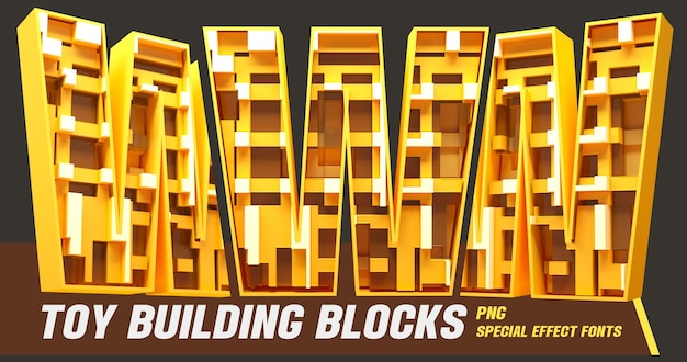 3D Toys Block Style Series Multi View Buchstabe W