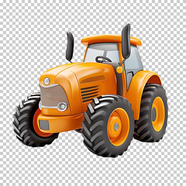 PSD 3d tractor png en un fondo transparente