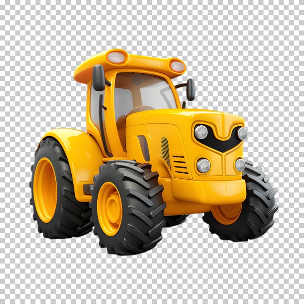 PSD 3d tractor png en un fondo transparente