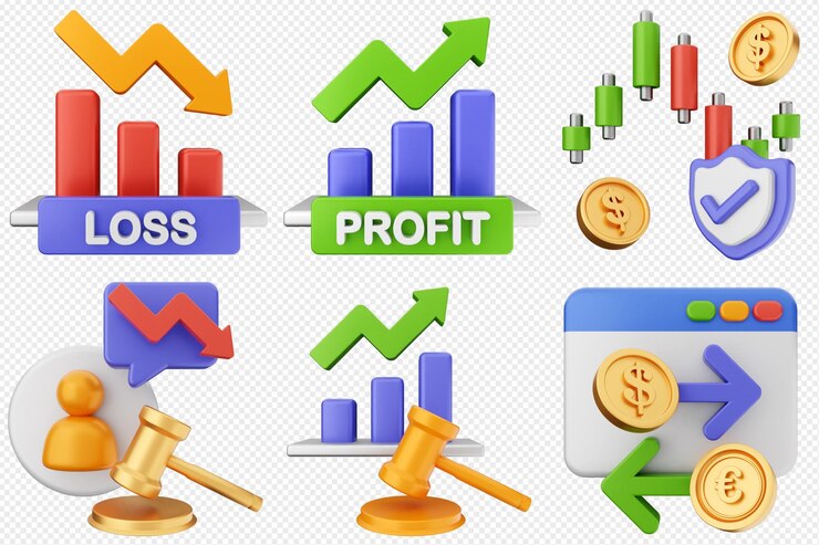 PSD 3d trading finance dinero icono conjunto paquete