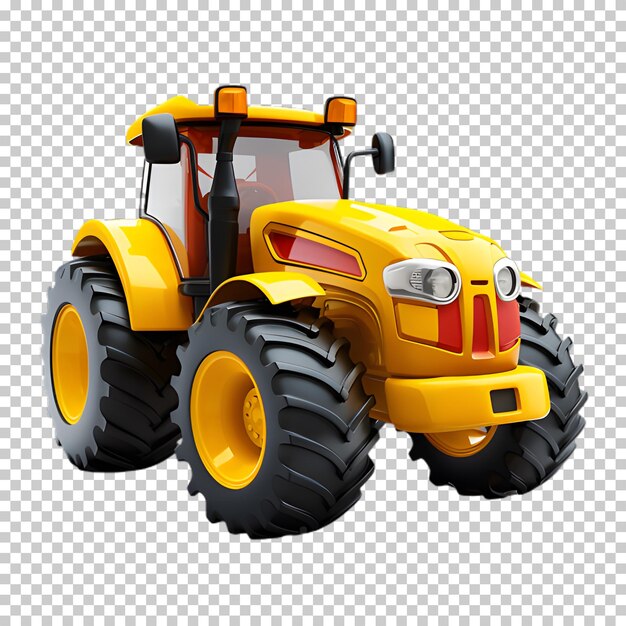 PSD 3d-traktor png auf durchsichtigem hintergrund