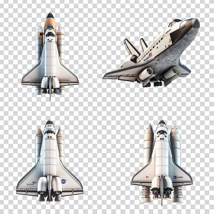 PSD 3d transbordador espacial png aislado en un fondo transparente