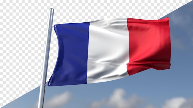 PSD 3d-transparente flagge frankreichs