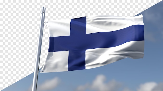 PSD 3d-transparente flagge von finnland