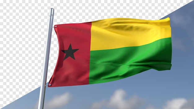 PSD 3d-transparente flagge von guinea-bissau