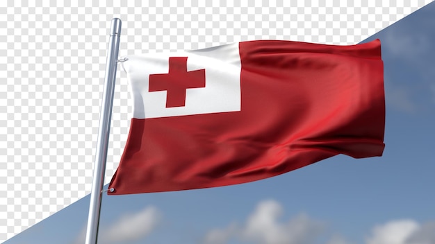 PSD 3d-transparente flagge von tonga