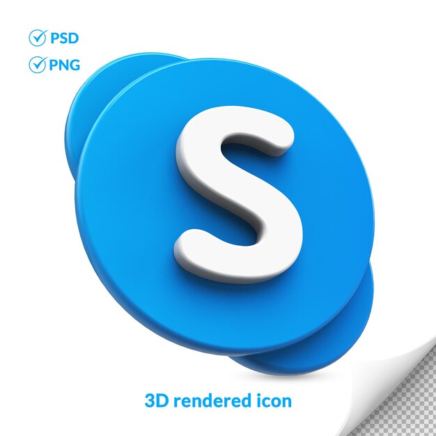 3D-transparentes Skype-Social-Media-Logo-Symbol