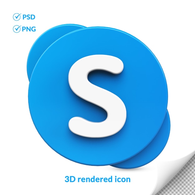 PSD 3d-transparentes skype-social-media-logo-symbol