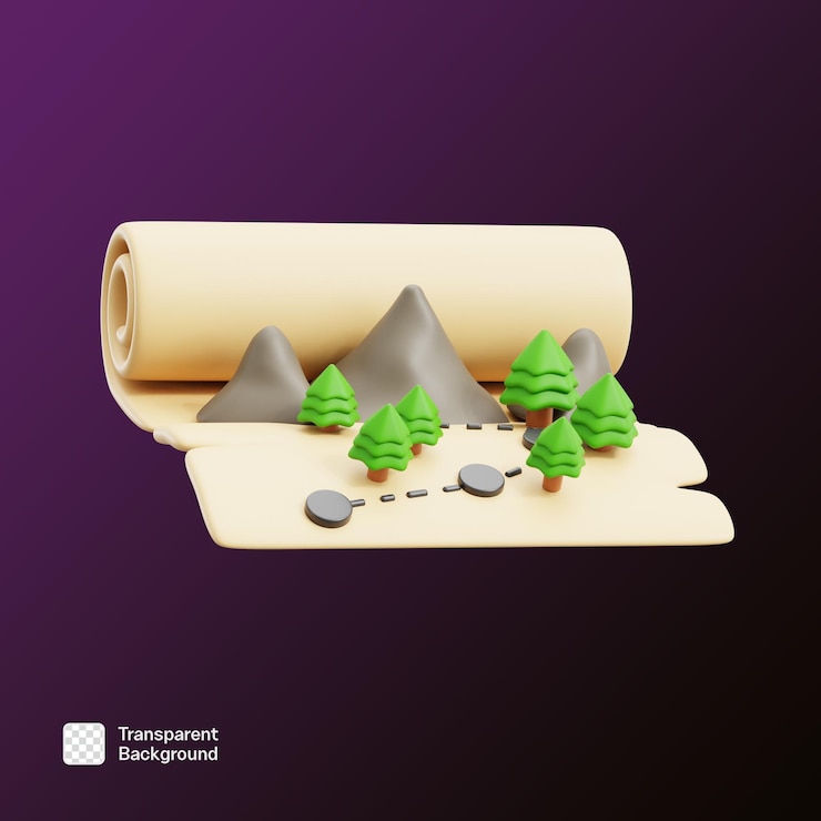 PSD 3d travel vacation illustration png template