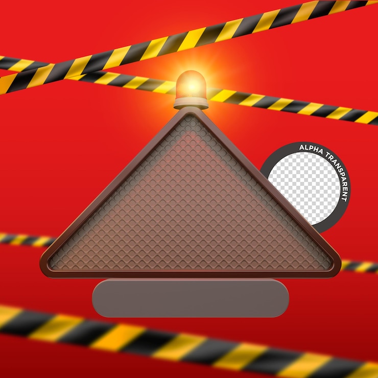 PSD 3d triangular sign warning caution