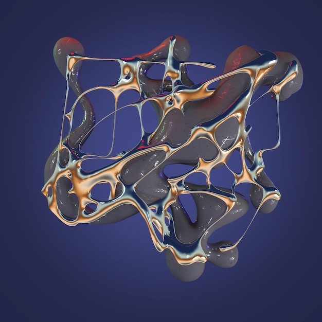 3D tribal avec du chrome et de l'argent