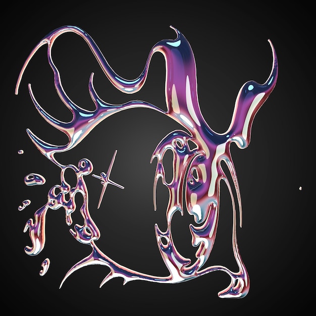 3D-Tribal mit Chrom und Silber