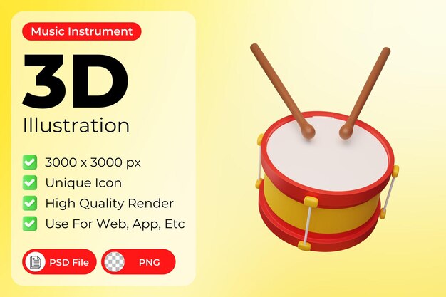 3D-Trommelillustration