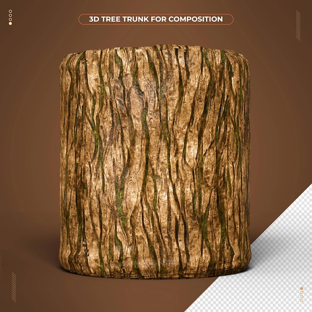 PSD 3d tronco de árvore para composição