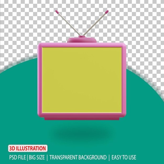 3D-TV-Icon-Home-Tools-Rendering mit transparentem Hintergrund