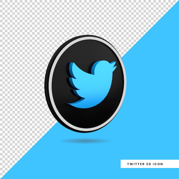 3d twitter icon isolated design