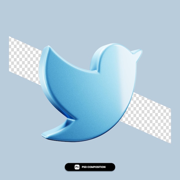 PSD 3d-twitter-logo-modell