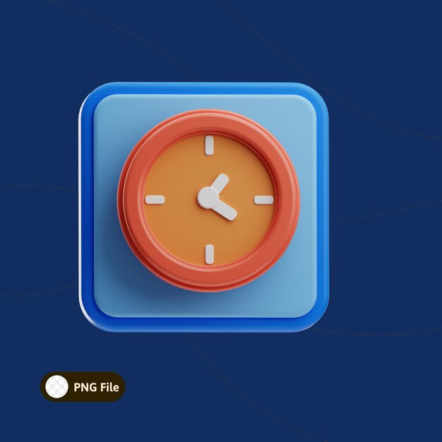3D-Uhr-Symbol für Zeit- und Zeitplanverwaltung
