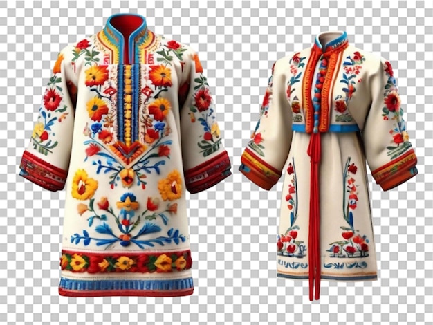 3d-ukrainische gestickte nationale traditionelle kostüm auf durchsichtigem hintergrund