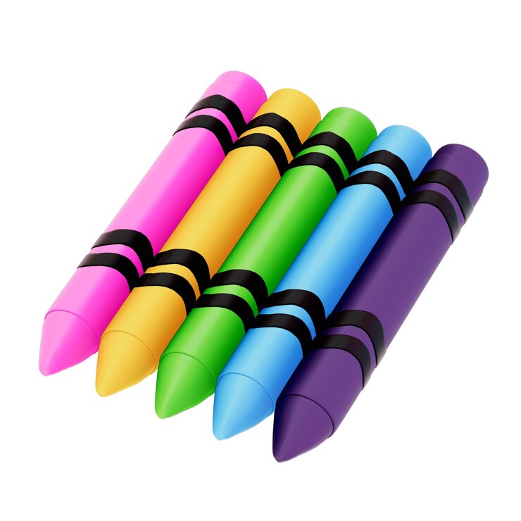 PSD 3d umělecké potřeby pro den učitelů clipart pastelka