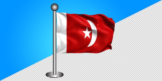 PSD 3d umm al qaiwain flag icon - emblema png - fundo transparente