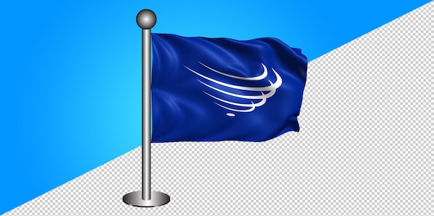 PSD 3d união da américa do sul ícone da bandeira - emblema png - fundo transparente