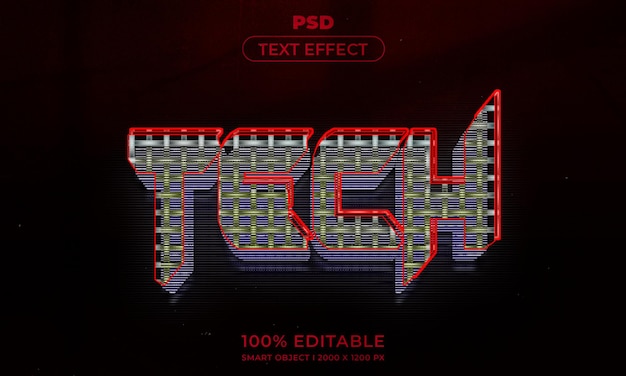 3D upravitelný text a styl mockupu efektu loga s tmavým abstraktním pozadím