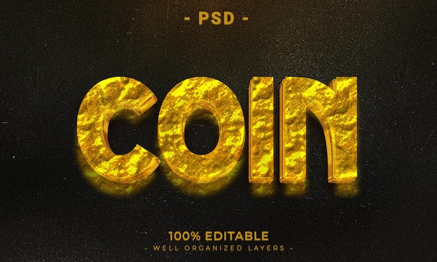 3D upravitelný text a styl mockupu efektu loga s tmavým abstraktním pozadím