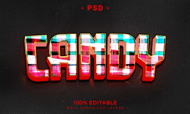 3D upravitelný text a styl mockupu efektu loga s tmavým abstraktním pozadím