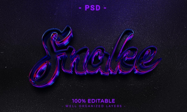 3D upravitelný text a styl mockupu efektu loga s tmavým abstraktním pozadím
