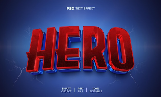 3D upravitelný textový efekt Hero