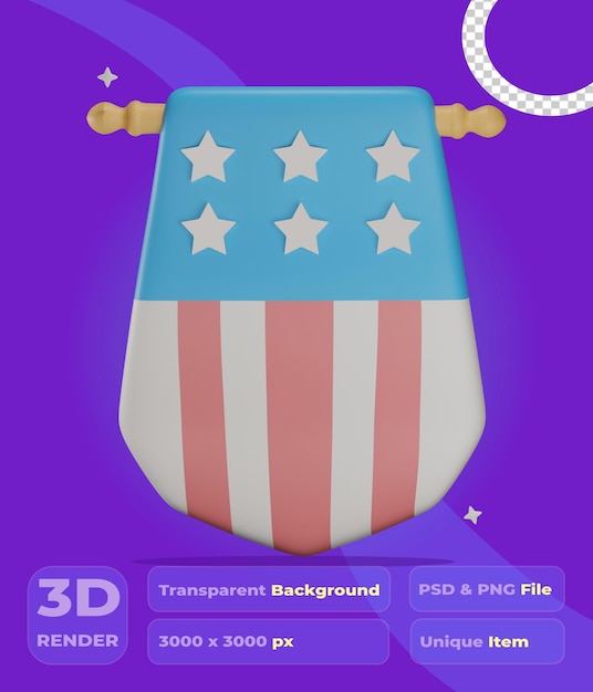 3d-usa-emblem mit transparentem hintergrund