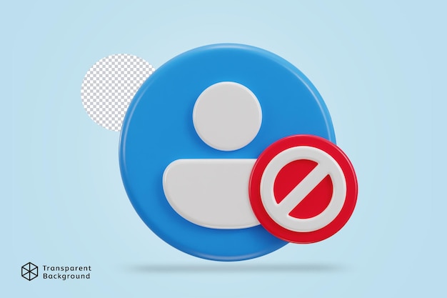 3d user rejection vector icon illustration