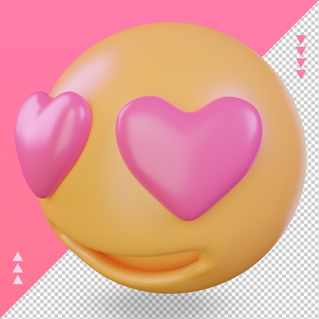 3d Valentine Day Emoji Love Icon Rendu Vue Droite