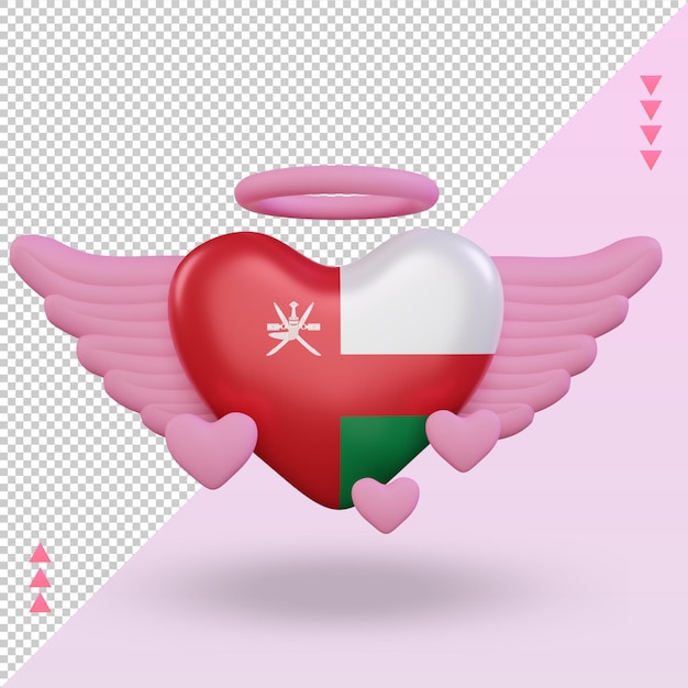 PSD 3d valentine love oman flag rendering vista frontal