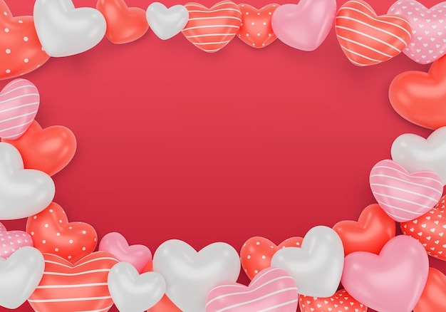 3D-Valentinstag-Feier-Illustration