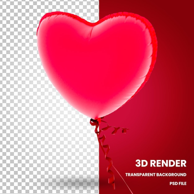 3D-Valentinstag-Luftballons Rendern Sie die Elemente des Valentinstags