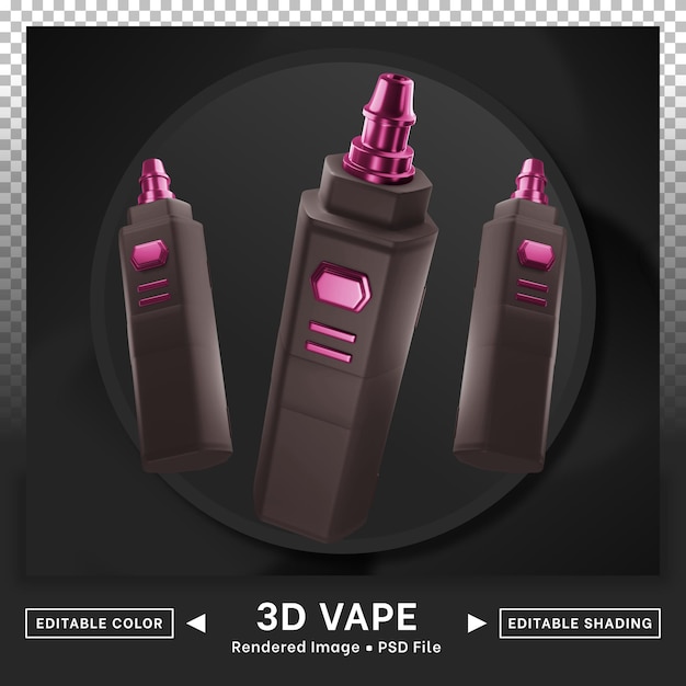 PSD 3d vape icône afficher forme mince couleur modifiable