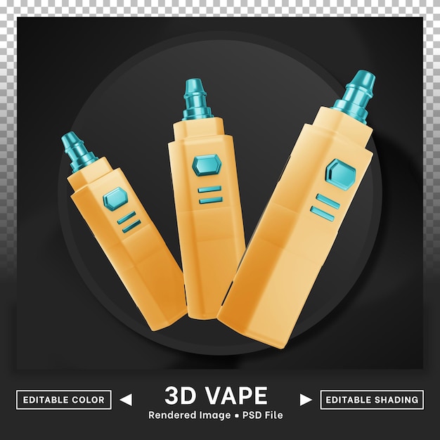 PSD 3d vape icône afficher forme mince couleur modifiable