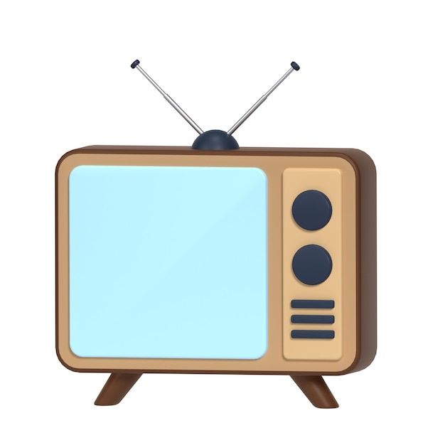 3D-Vektor-Ikone-Illustration für das Fernsehen